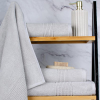 Рушник махровий Aisha Stripy — Світло-сірий 50*90 (550 г/м2)