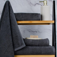 Рушник махровий Aisha Stripy — Графіт 50*90 (550 г/м2)