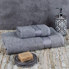 Рушник махровий Aisha — Темно-сірий 100*150 (400 г/м2)