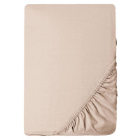 Простирадло трикотажне еластичне на резинці IDEIA - 80/90х200х35 см бавовна Бежевий