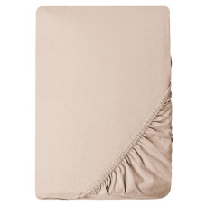 Простирадло трикотажне еластичне на резинці IDEIA - 80/90х200х35 см бавовна Бежевий