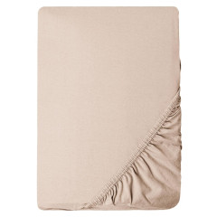 Простирадло трикотажне еластичне на резинці IDEIA - 80/90х200х35 см бавовна Бежевий