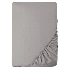 Простирадло трикотажне еластичне на резинці IDEIA - 80/90х200х35 см бавовна Сірий