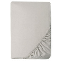 Простирадло трикотажне еластичне на гумці IDEIA - 140/160х200х35 см бавовна Сірий/бежевий