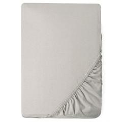 Простирадло трикотажне еластичне на гумці IDEIA - 80/90х200х35 см бавовна Сірий/бежевий