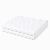 Простирадло IDEIA жаккард сатин страйп бавовна готель 145x215 Білий