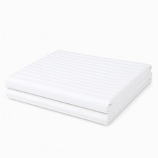 Простирадло IDEIA жаккард сатин страйп бавовна готель 200x220 Білий