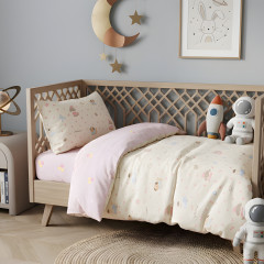 Дитяча постільна білизна для немовлят Viluta сатин твіл — 828 з простирадлом на гумці