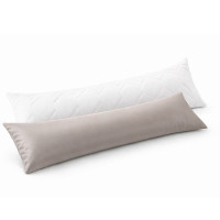 Подушка довга IDEIA 40x140 - Nordic Comfort Plus для сну та відпочинку з блискавкою та наволочкою сіра