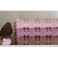 Набір рушників Gursan Cotton Stripe Micro Deluxe - Pudra 70*140 (3 шт)