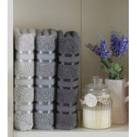 Набір рушників Gursan Cotton Stripe Micro Deluxe - Grey 50*90 (3 шт)