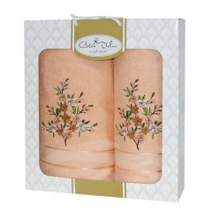 Набір рушників Gursan Cotton - Малина персик (50*90+70*140)